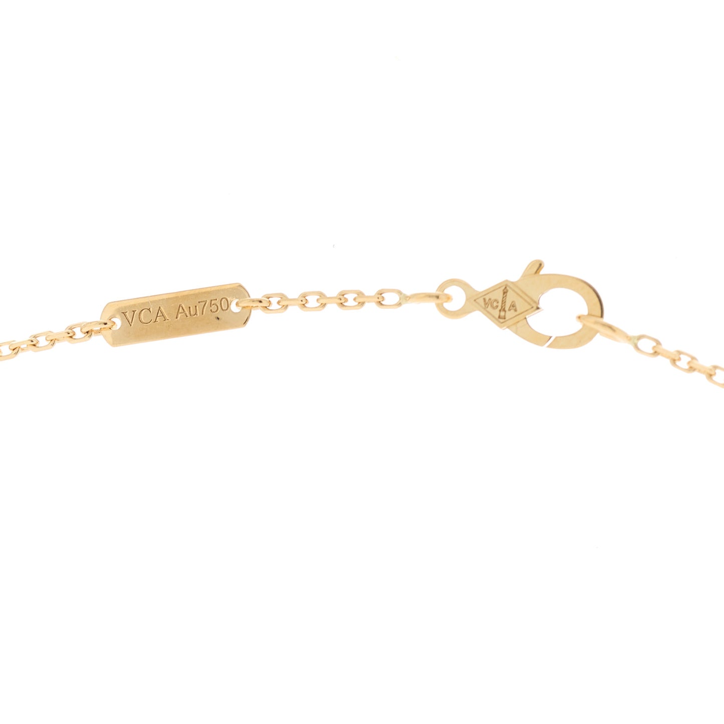 18K Yellow Gold Black Onyx Vintage Alhambra Pendant Necklace