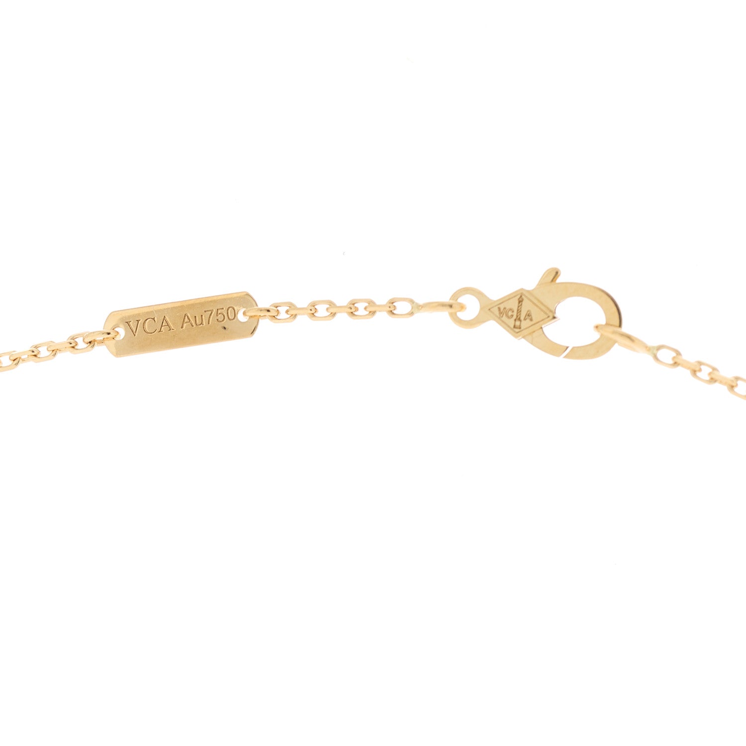 Van Cleef & Arpels 18K Yellow Gold Black Onyx Vintage Alhambra Pendant Necklace 5 of 6
