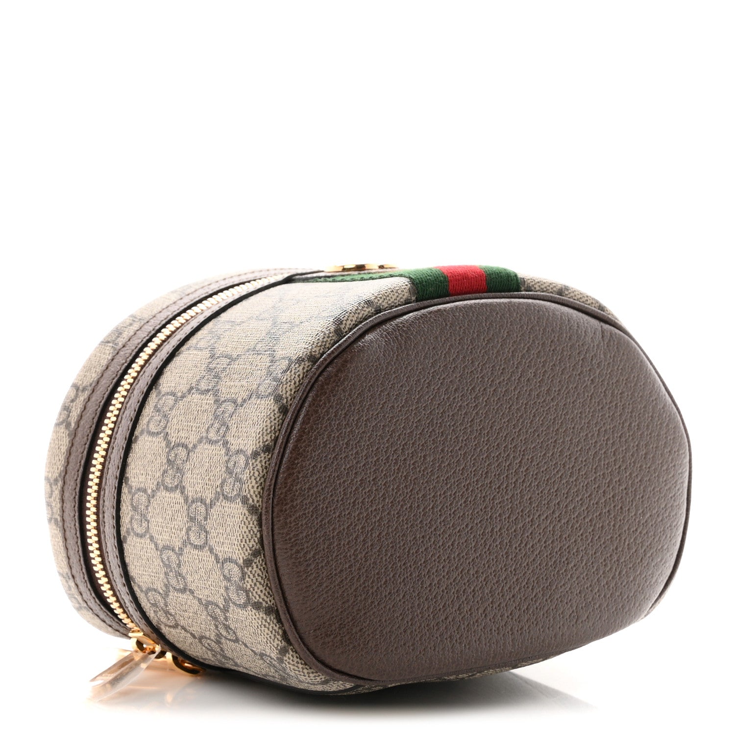 Gucci GG Supreme Monogram Textured Calfskin Web Ophidia Vanity Cosmetic Case Beige Ebony New Acero 4 of 8