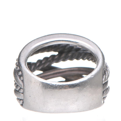 David Yurman Sterling Silver 18mm Wide Crossover Cable Ring 52 6 4 of 5