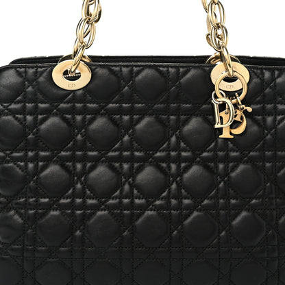 Christian Dior Lambskin Cannage Small Dior Soft Zipped Shopping Tote Black 8 of 10