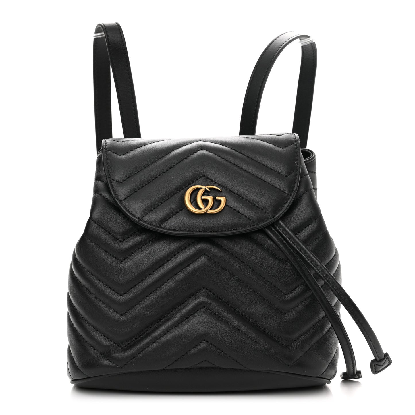 Calfskin Matelasse GG Marmont Flap Backpack Black