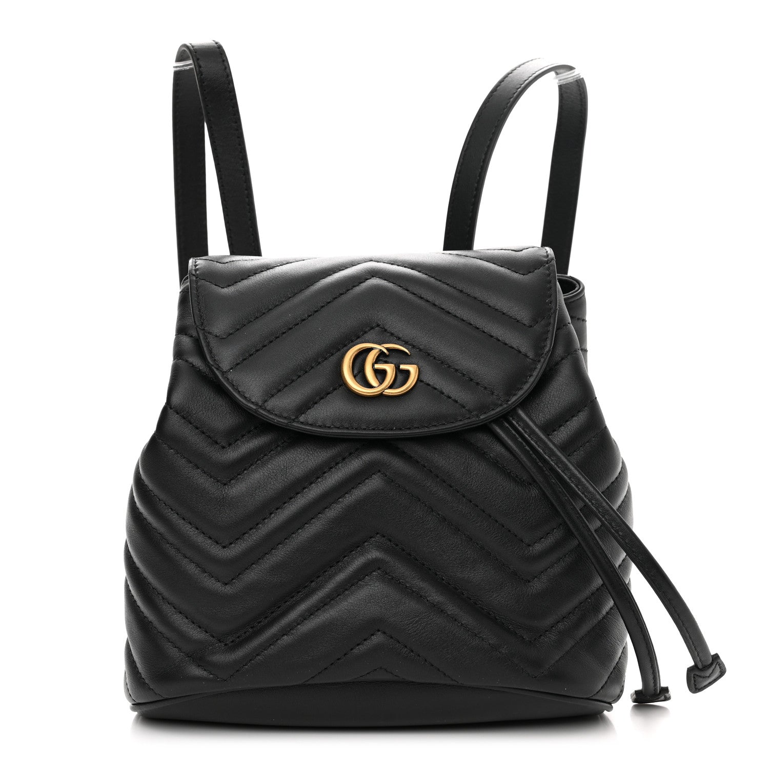Gucci Calfskin Matelasse GG Marmont Flap Backpack Black 1 of 11