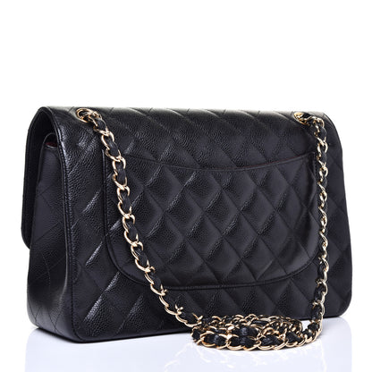 Chanel Caviar Quilted Jumbo Double Flap Black 3 of 12