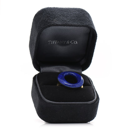 Tiffany 18K Yellow Gold Lapis Lazuli Elsa Peretti Sevillana Ring 54 7 7 of 7