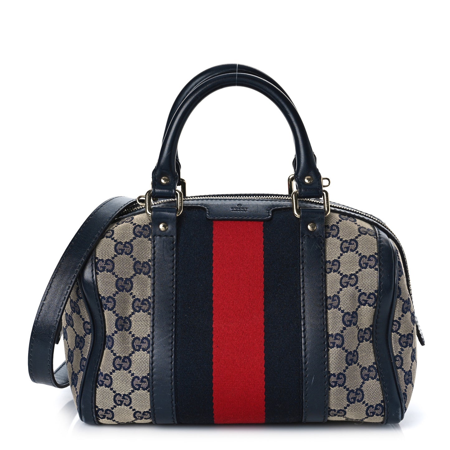 Monogram Vintage Web Small Boston Navy