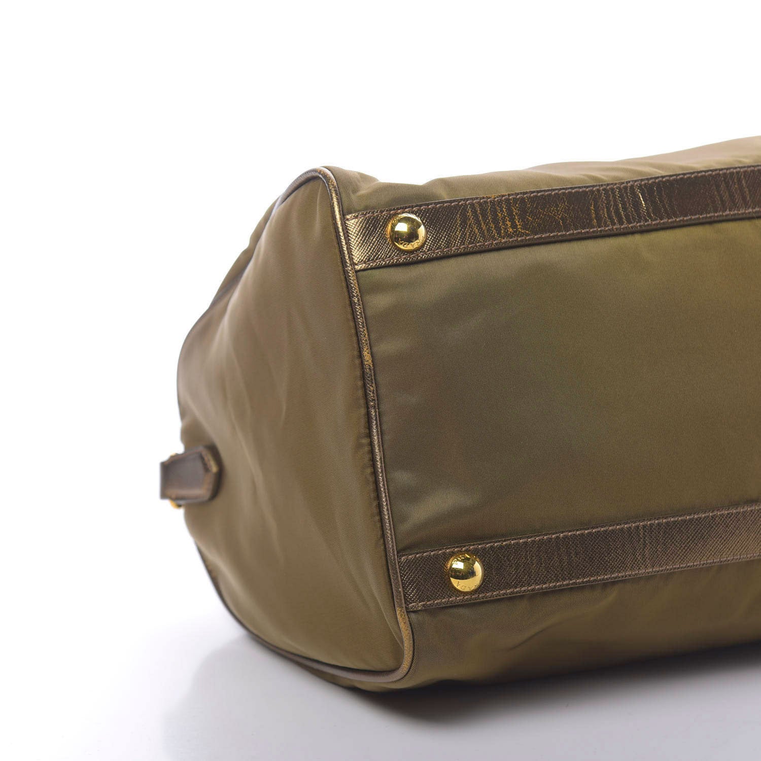 Prada Metallic Tessuto Nylon Saffiano Bauletto Gold 6 of 13