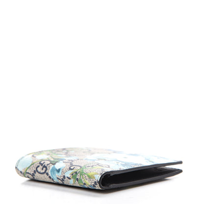 Gucci GG Supreme Monogram Blooms Bi-Fold Wallet Beige Blue Navy 3 of 8