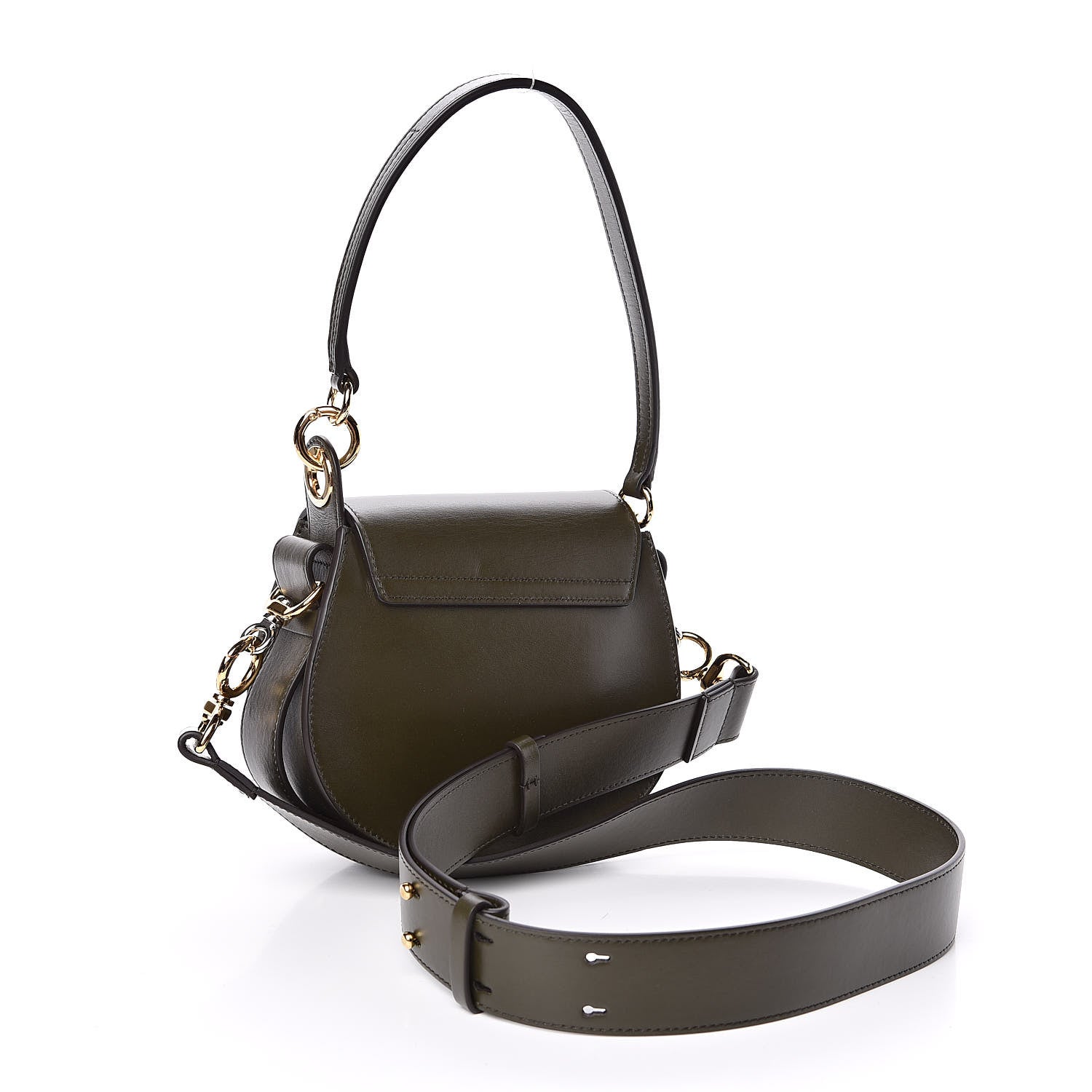 Chloe Calfskin Suede Small Tess Bag Deep Forest 3 of 9