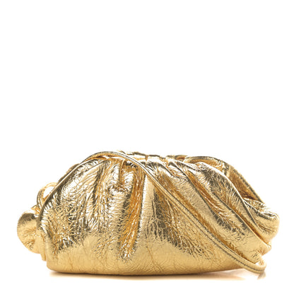Bottega Veneta Metallic Crinkled Lambskin Coin Purse Oro 1 of 6
