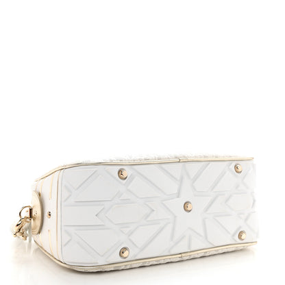 Christian Dior Perforated Calfskin Medium Dior Vibe Classic Bowling Bag White Gold 4 of 8