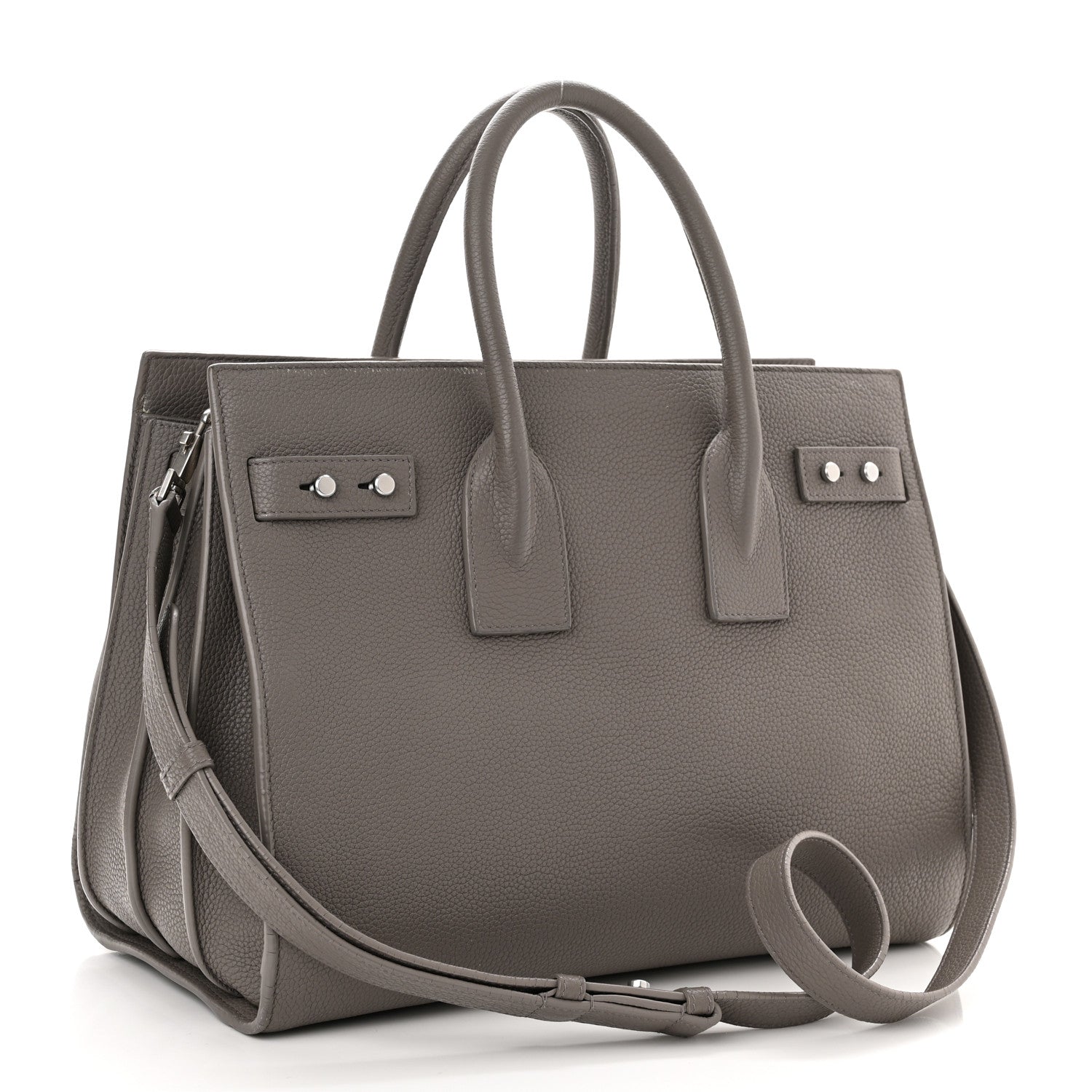 Saint Laurent Grained Calfskin Small Supple Sac De Jour Mouse Grey 3 of 14