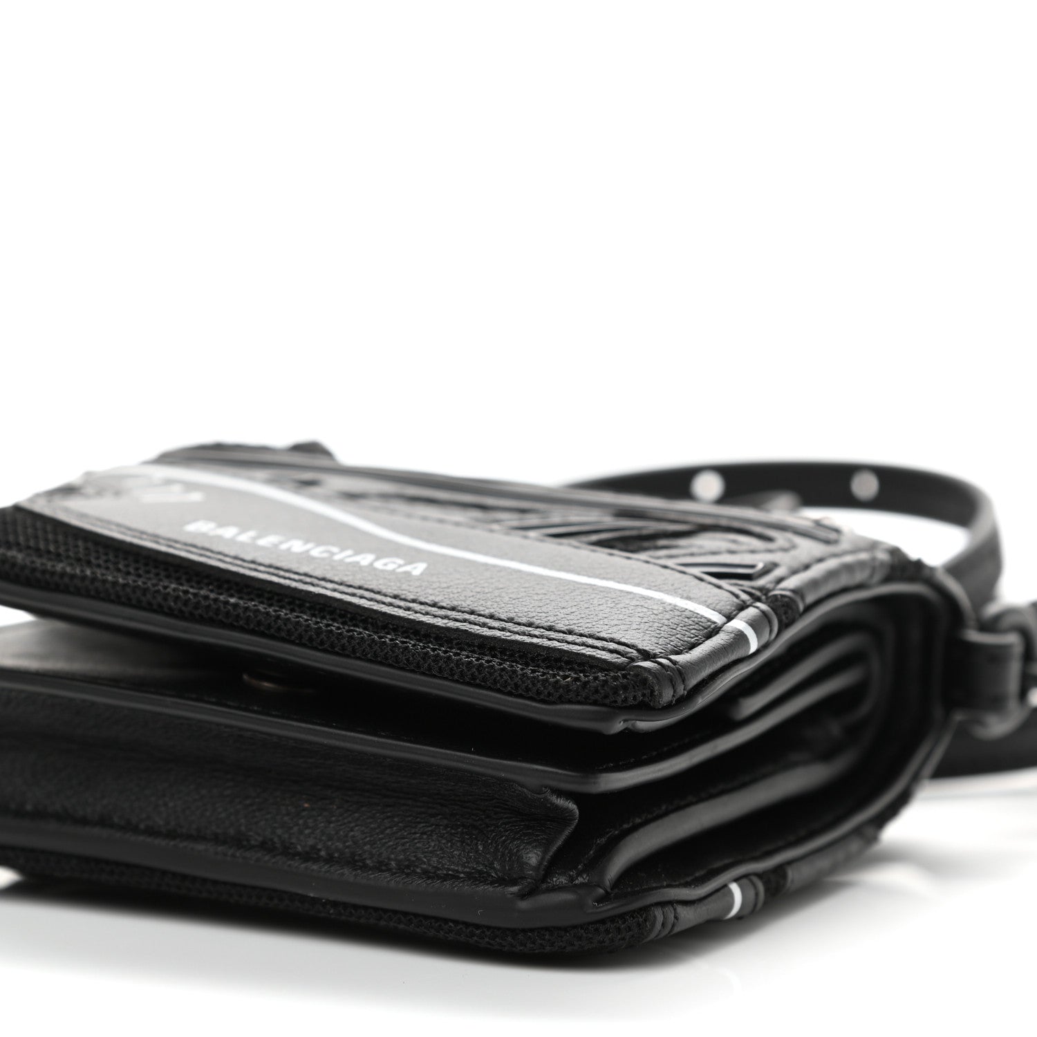 Balenciaga Faux Calfskin Fabric Sneakerhead Crossbody Wallet Black 11 of 11