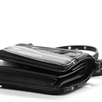 Balenciaga Faux Calfskin Fabric Sneakerhead Crossbody Wallet Black 11 of 11