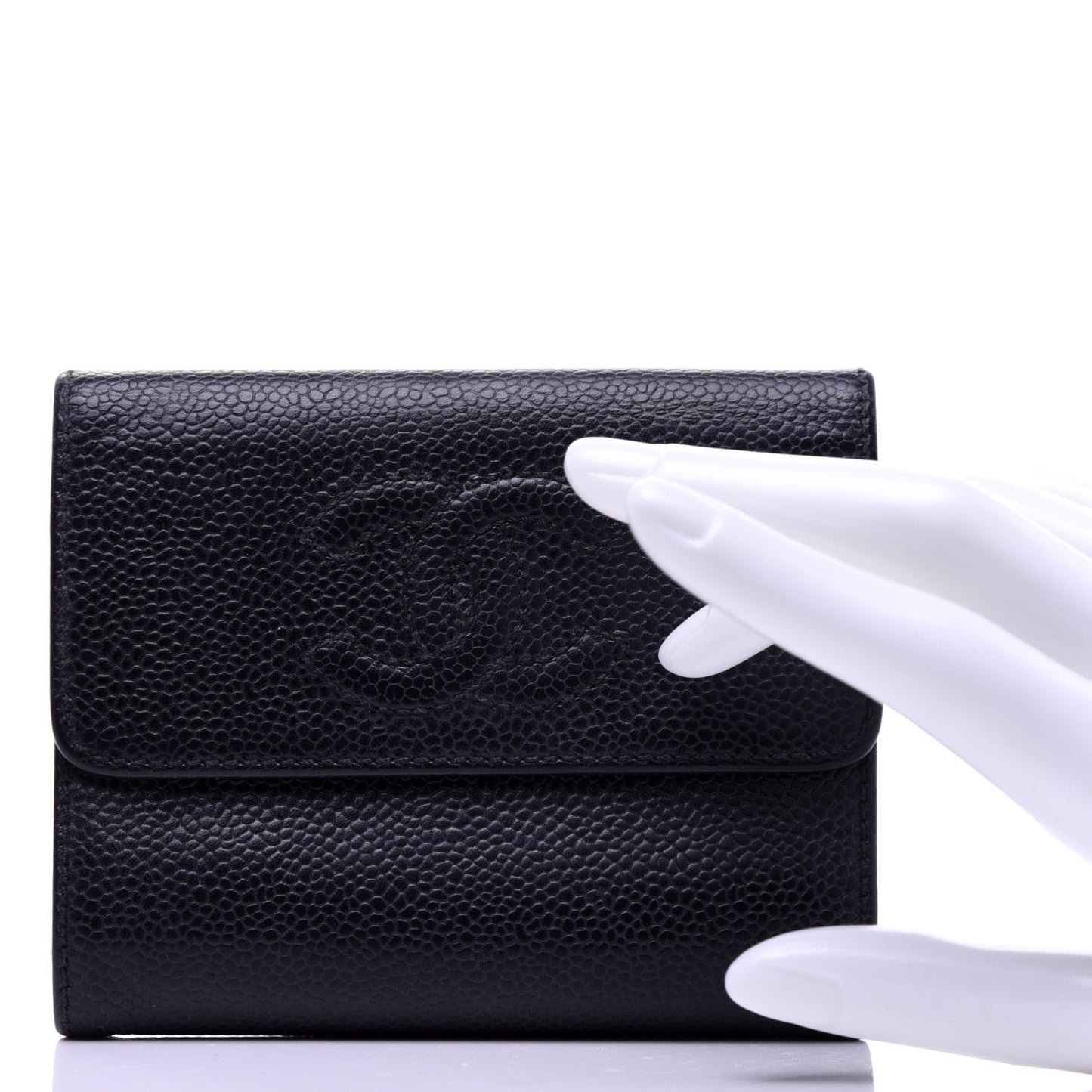 Caviar Timeless CC Compact French Wallet Black