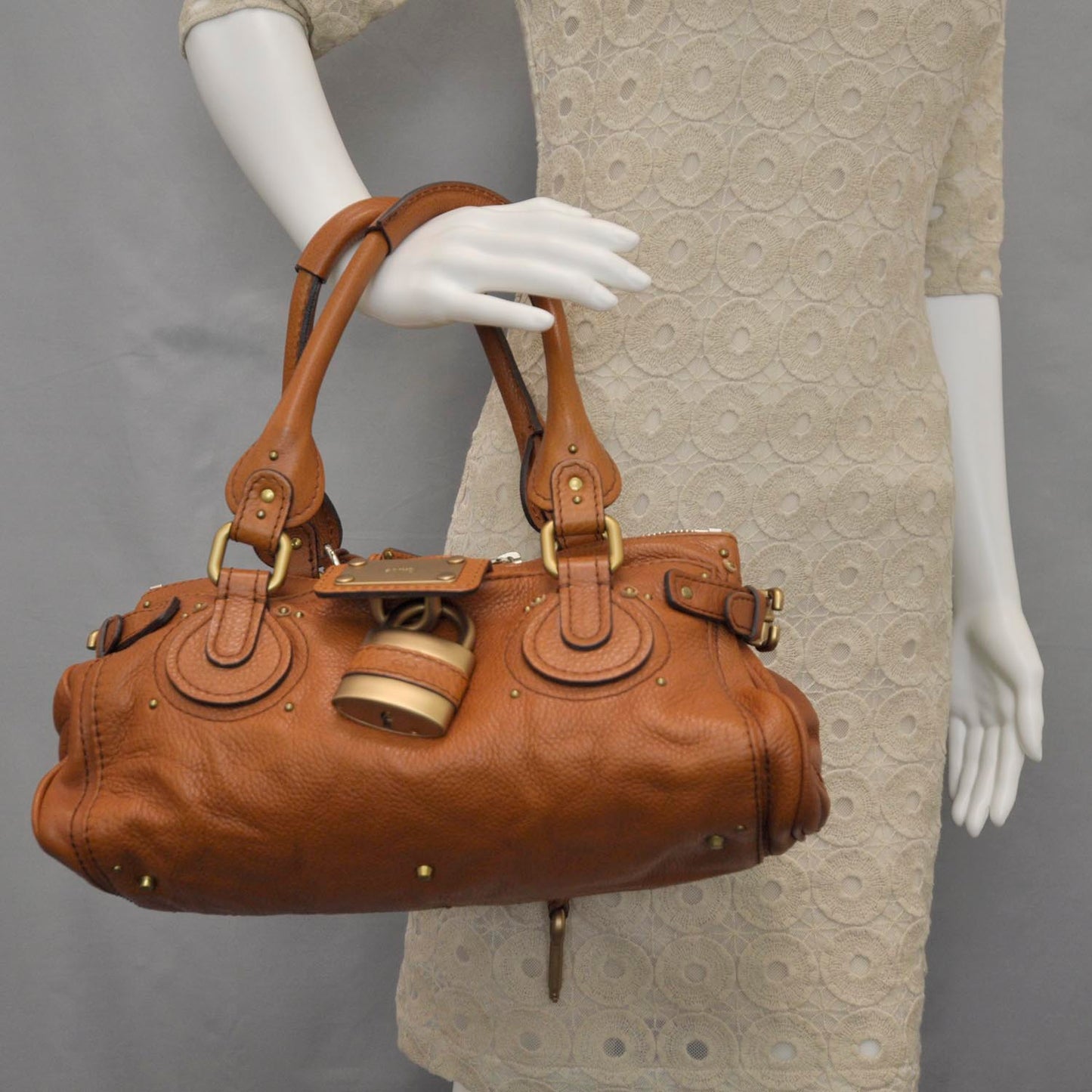Leather Paddington Satchel Cognac