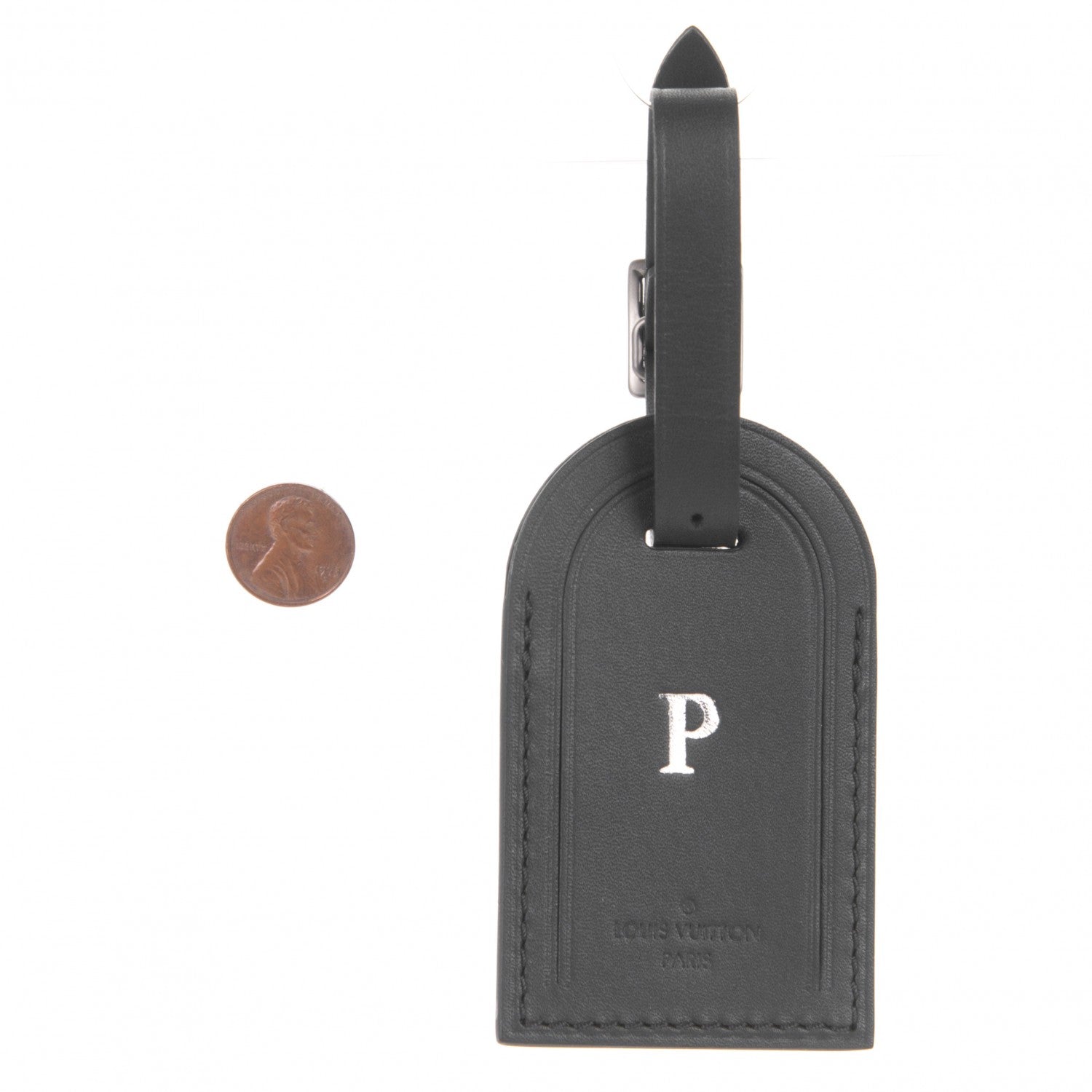 Louis Vuitton Calfskin Luggage Tag Black 2 of 3
