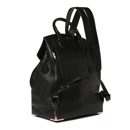 Alexander Wang Pebbled Calfskin Prisma Skeletal Backpack Black Rose Gold Hardware 2 of 13