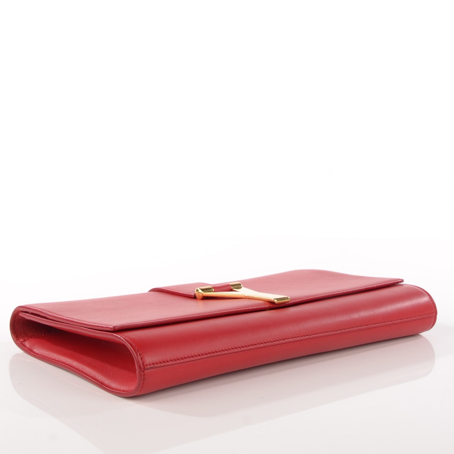 Calfskin Classic Y Ligne Clutch Red