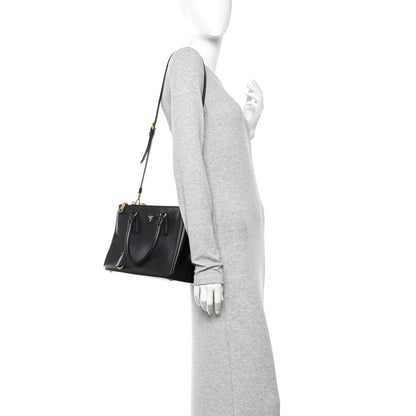 Prada Saffiano Small Galleria Double Zip Tote Black 2 of 9