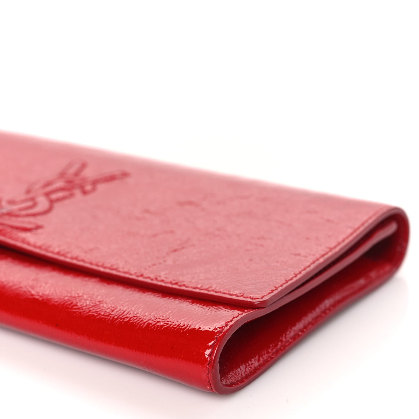 Textured Patent Monogram Large Belle De Jour Clutch Red