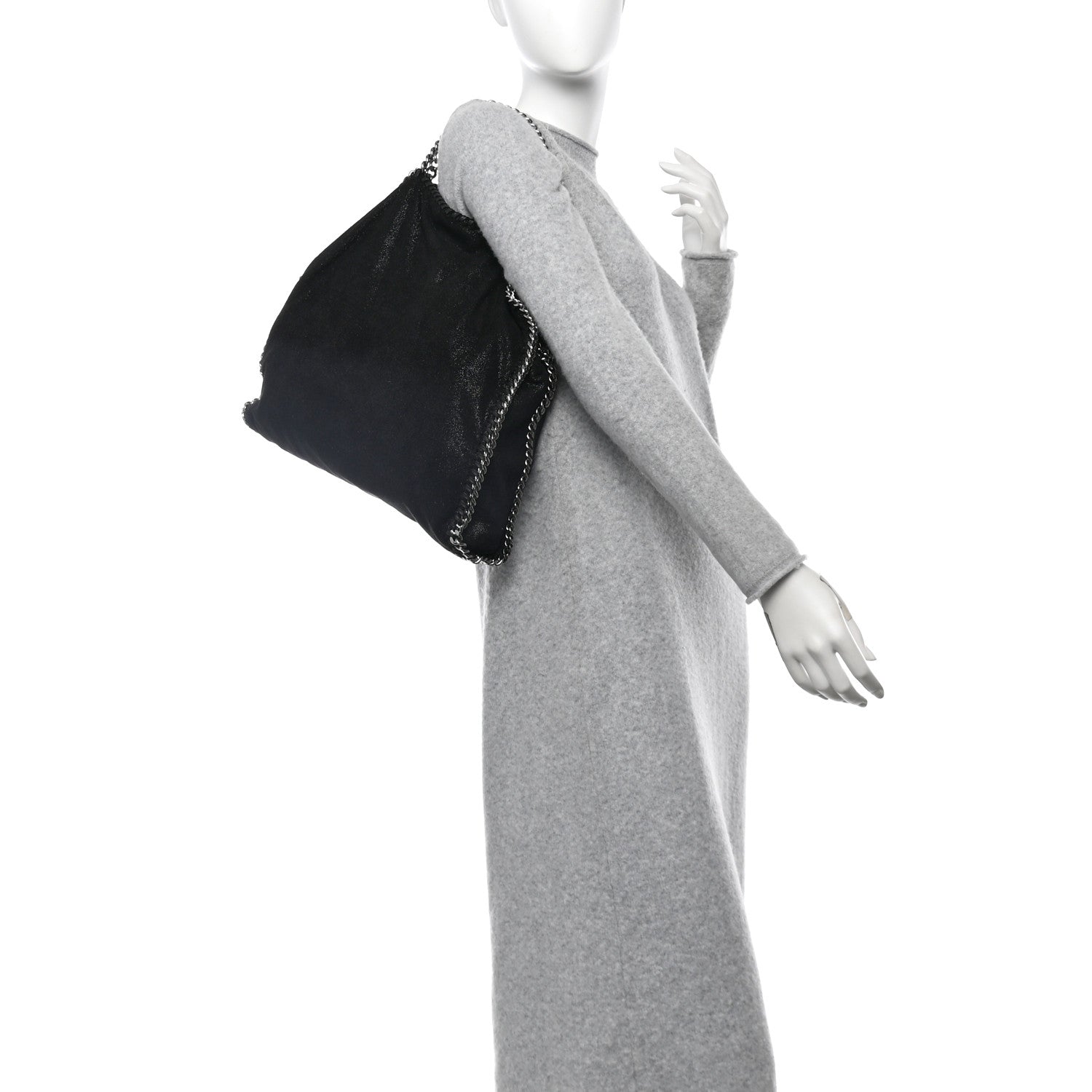 Stella McCartney Shaggy Deer Small Falabella Fold Over Tote Black 2 of 9