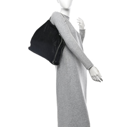 Stella McCartney Shaggy Deer Small Falabella Fold Over Tote Black 2 of 9