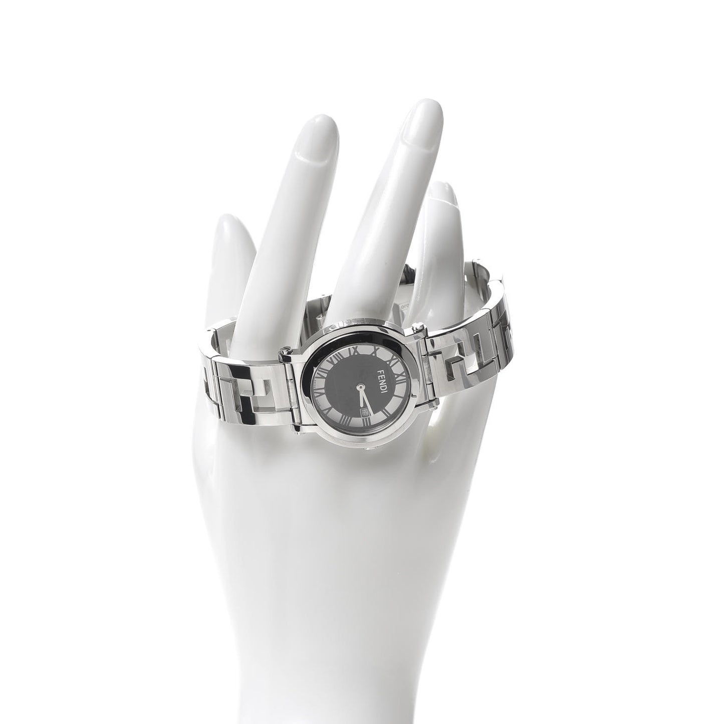 Stainless Steel 38mm Round Quadro Quartz Watch Black