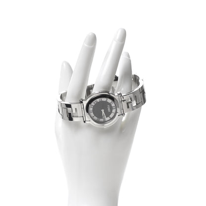 Fendi Stainless Steel 38mm Round Quadro Quartz Watch Black 2 of 7