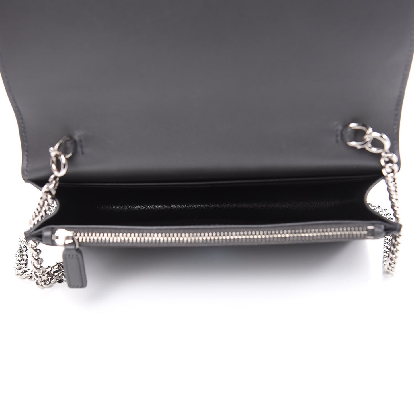 Smooth Calfskin Classic Monogram Kate Tassel Chain Wallet Asphalt