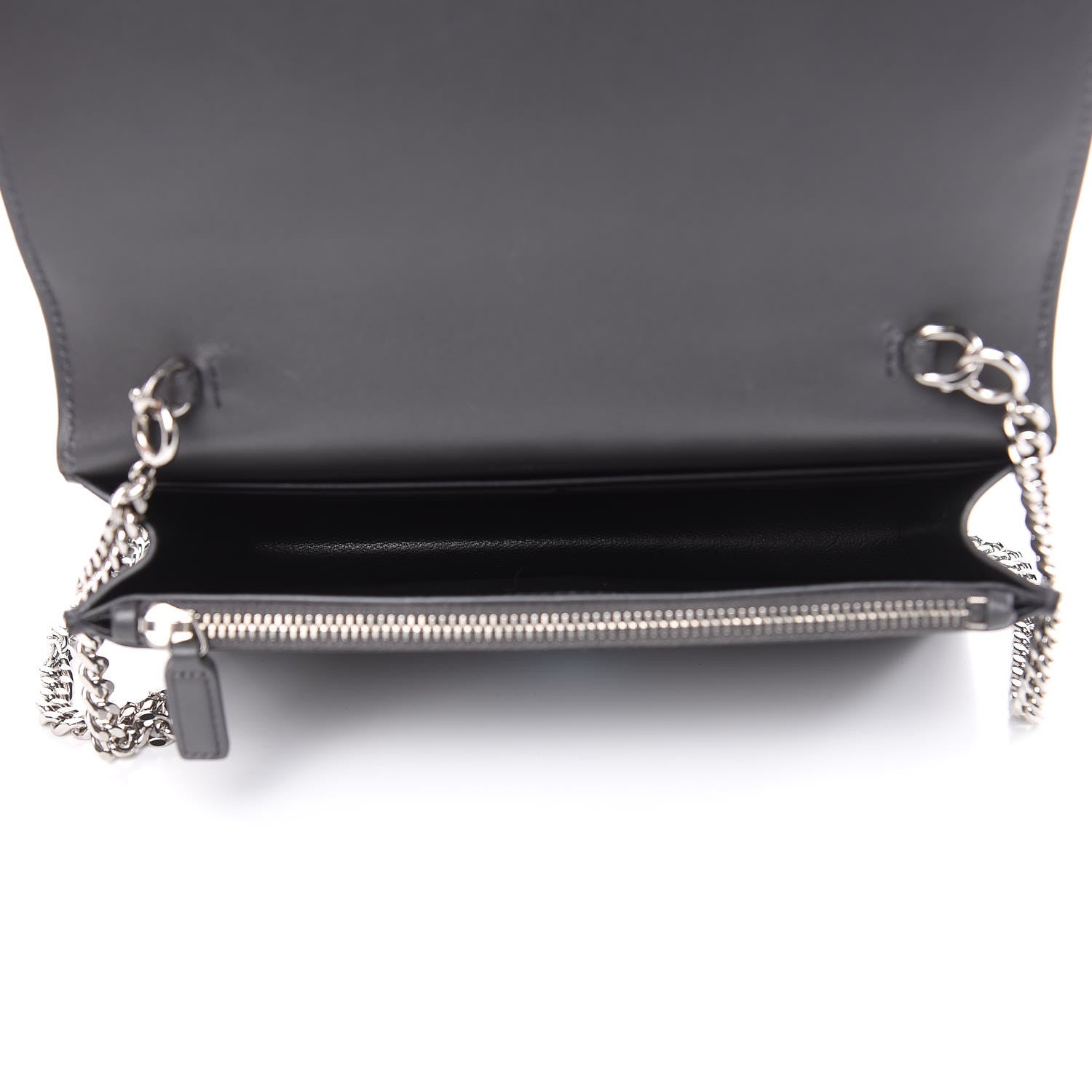 Saint Laurent Smooth Calfskin Classic Monogram Kate Tassel Chain Wallet Asphalt 5 of 13