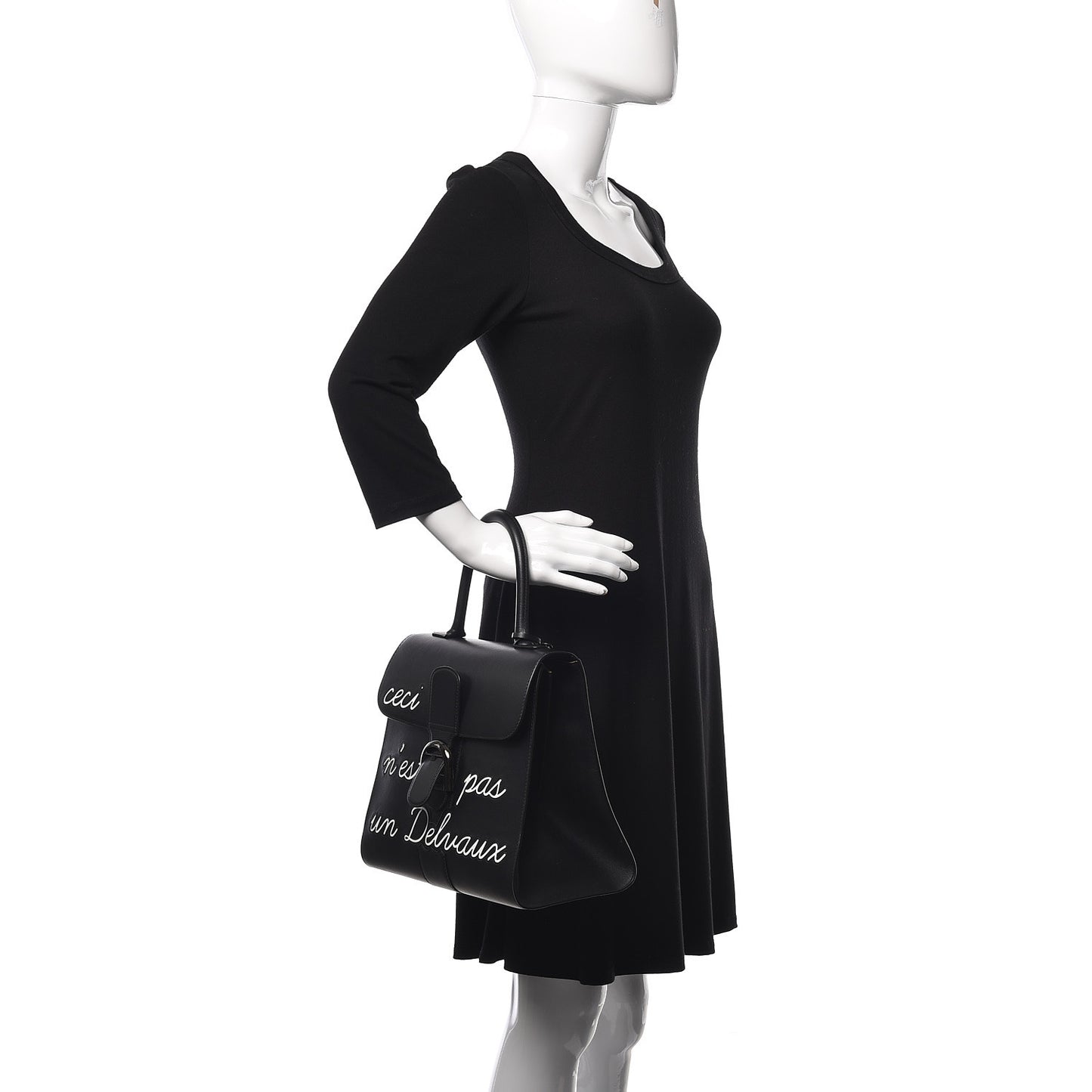 Calfskin MM L'Humour Brillant Satchel Black