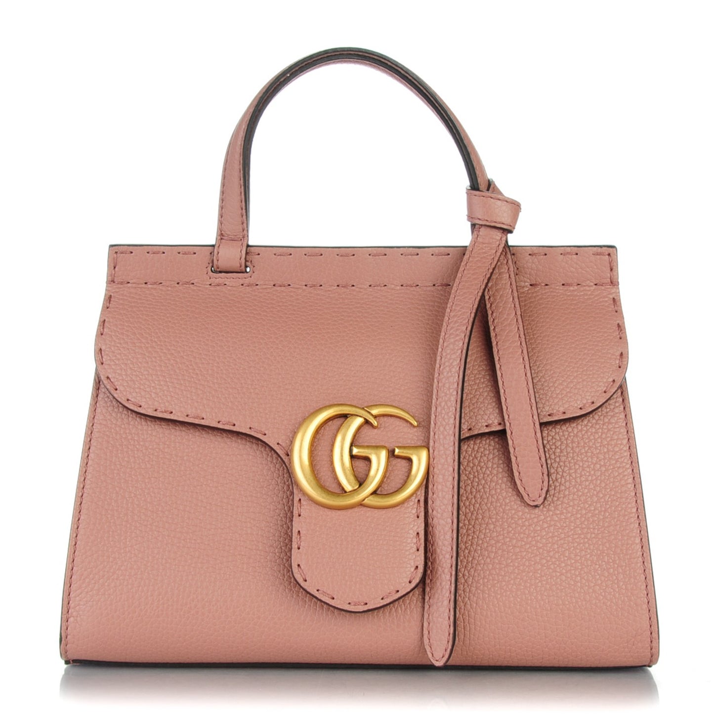 Calfskin Mini GG Marmont Top Handle Bag Rosy Phard