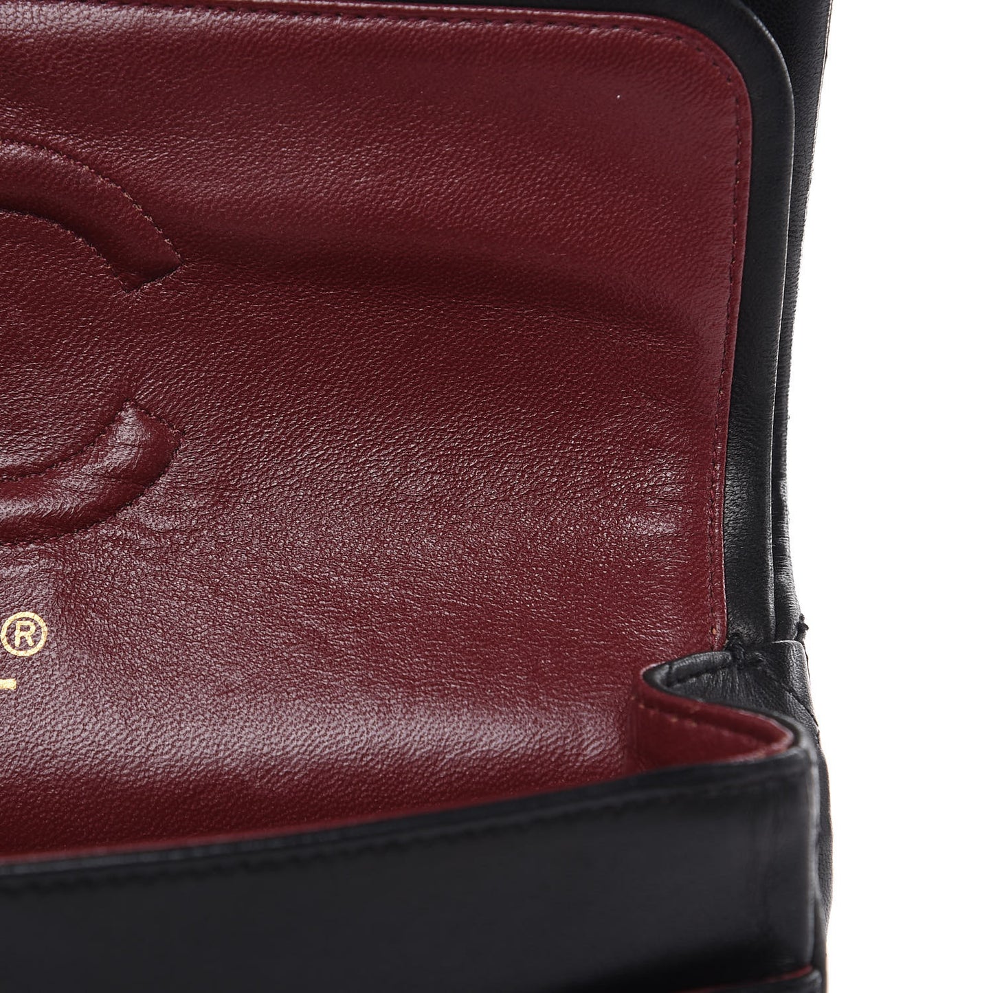 Lambskin Quilted Medium Double Flap Black