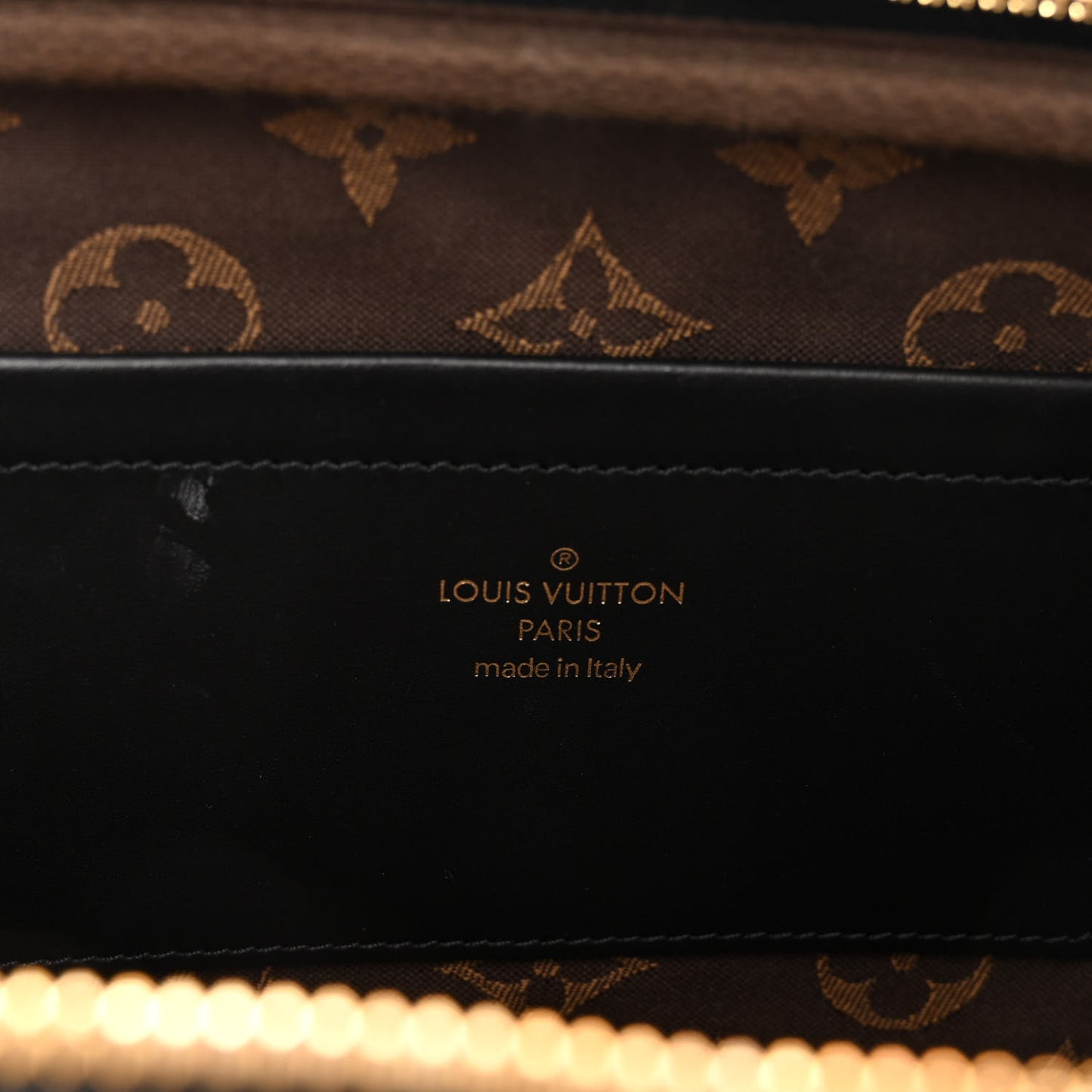 Calfskin Monogram Embossed Utility Bag Black