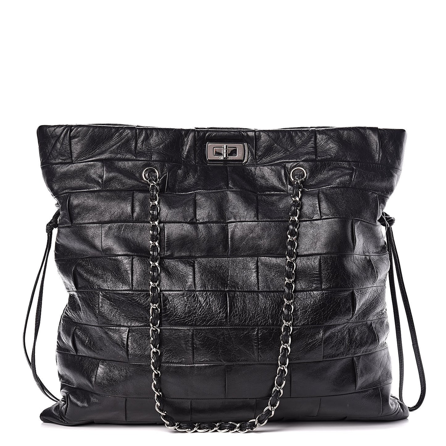 Lambskin Igloo Drawstring Tote Black