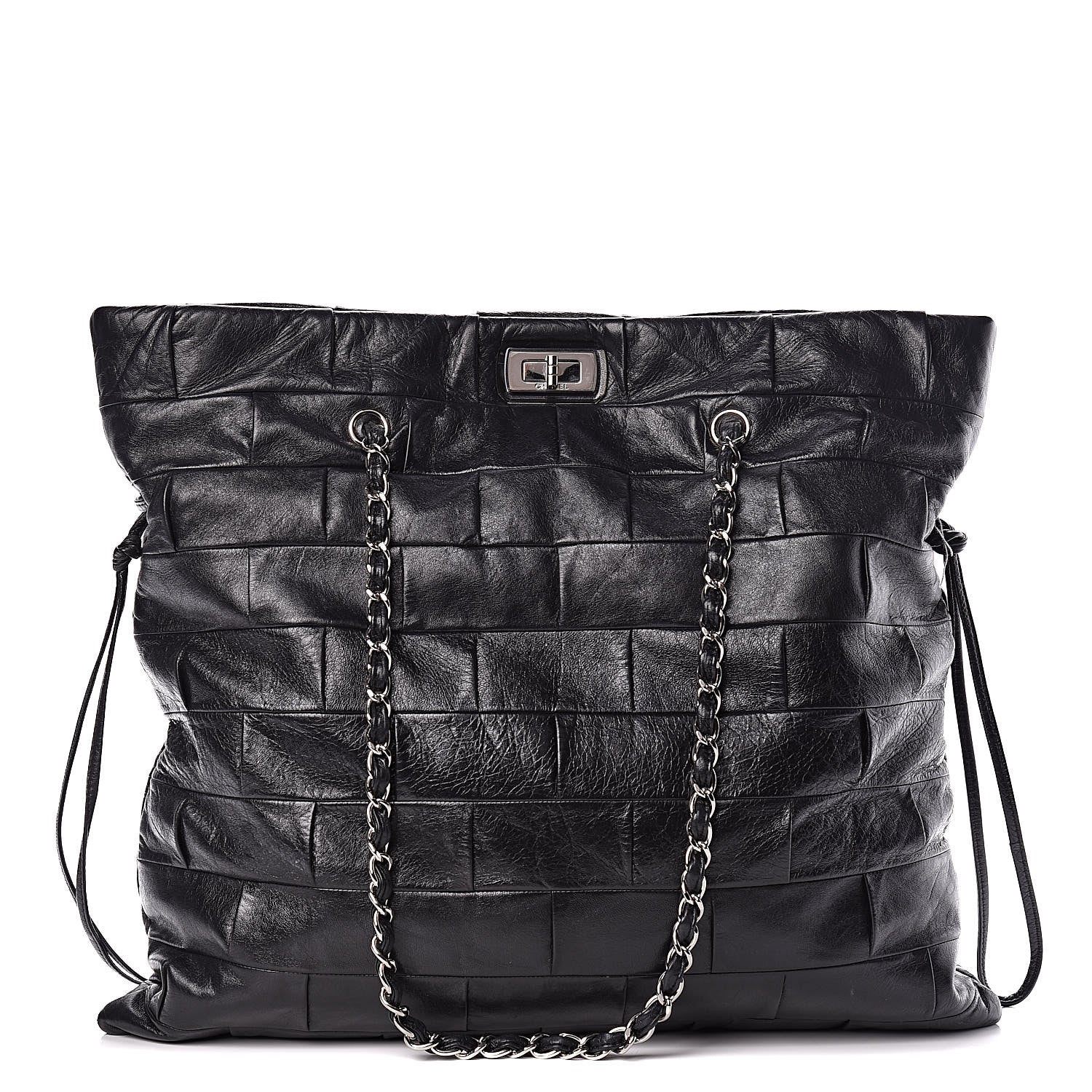 Chanel Lambskin Igloo Drawstring Tote Black 1 of 11