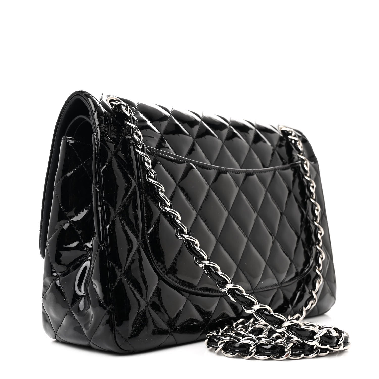 Chanel Patent Quilted Jumbo Double Flap Black 3 of 11