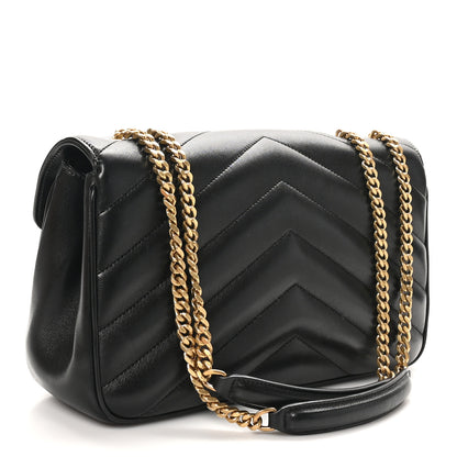 Saint Laurent Lambskin Chevron Quilted Medium Loulou Black 4 of 12