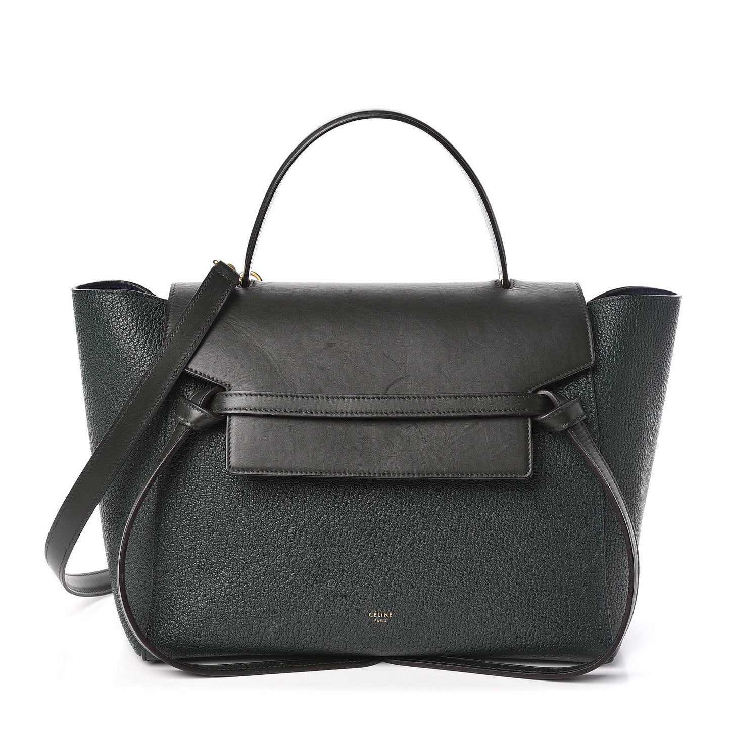 Goatskin Smooth Calfskin Mini Belt Bag Dark Green