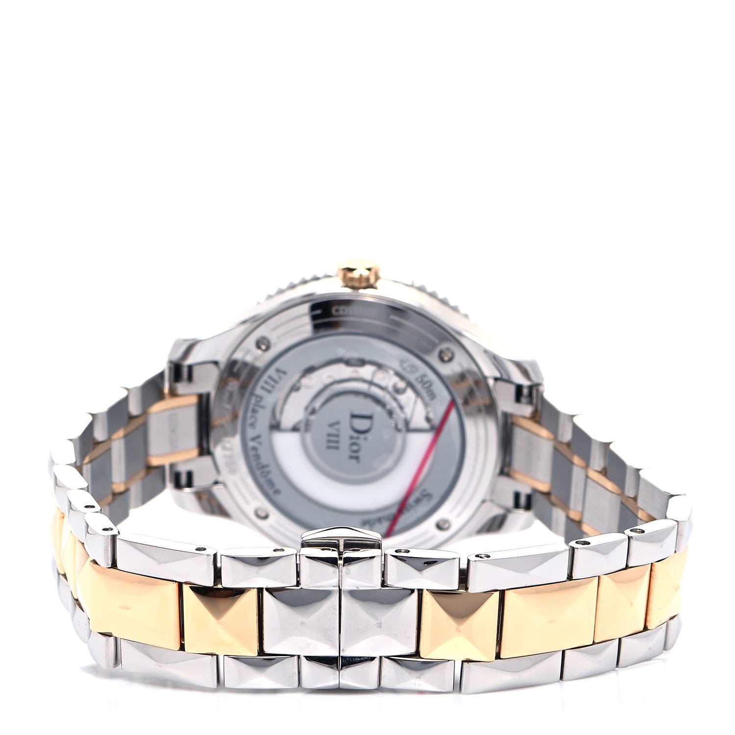Christian Dior Stainless Steel 18K Rose Gold Diamond Mother of Pearl 32mm Dior VIII Montaigne Automatic Watch 3 of 7