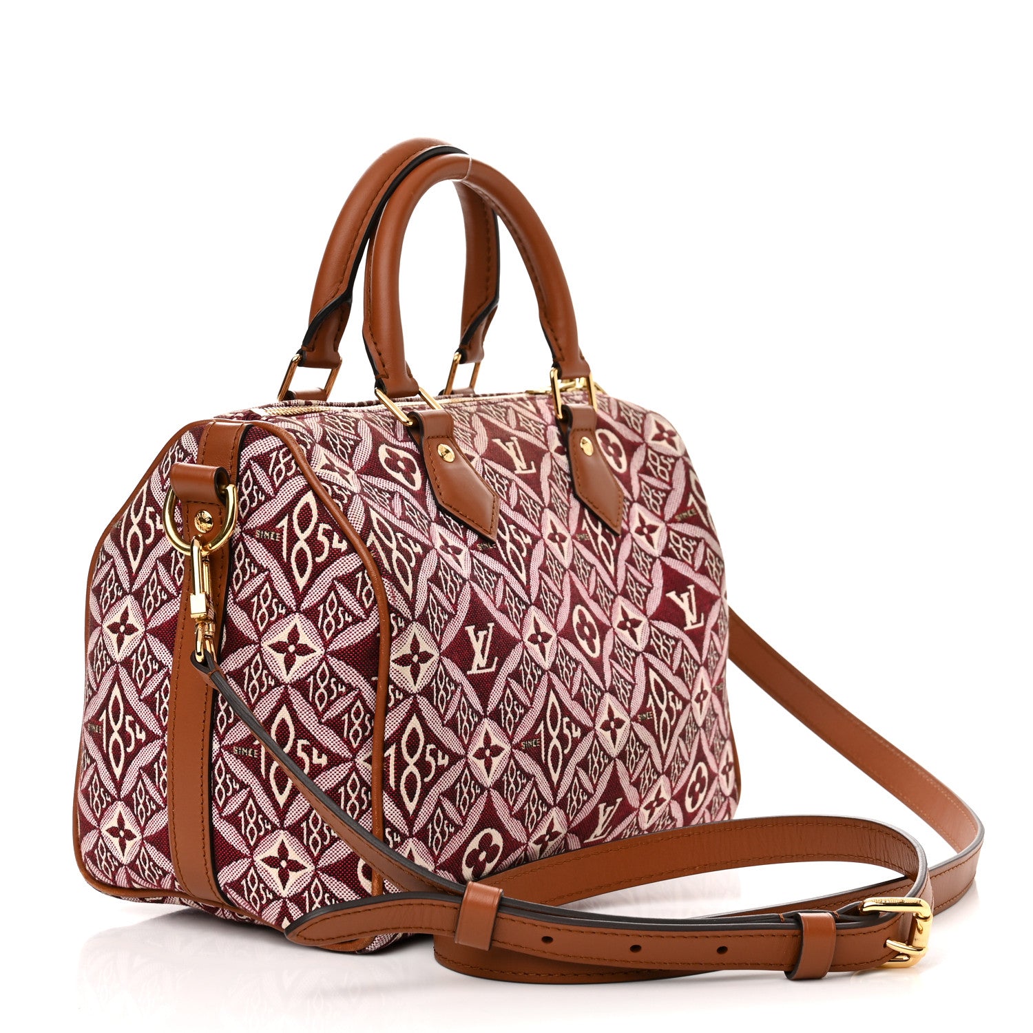 Louis Vuitton Jacquard Since 1854 Speedy Bandouliere 25 Bordeaux 3 of 11