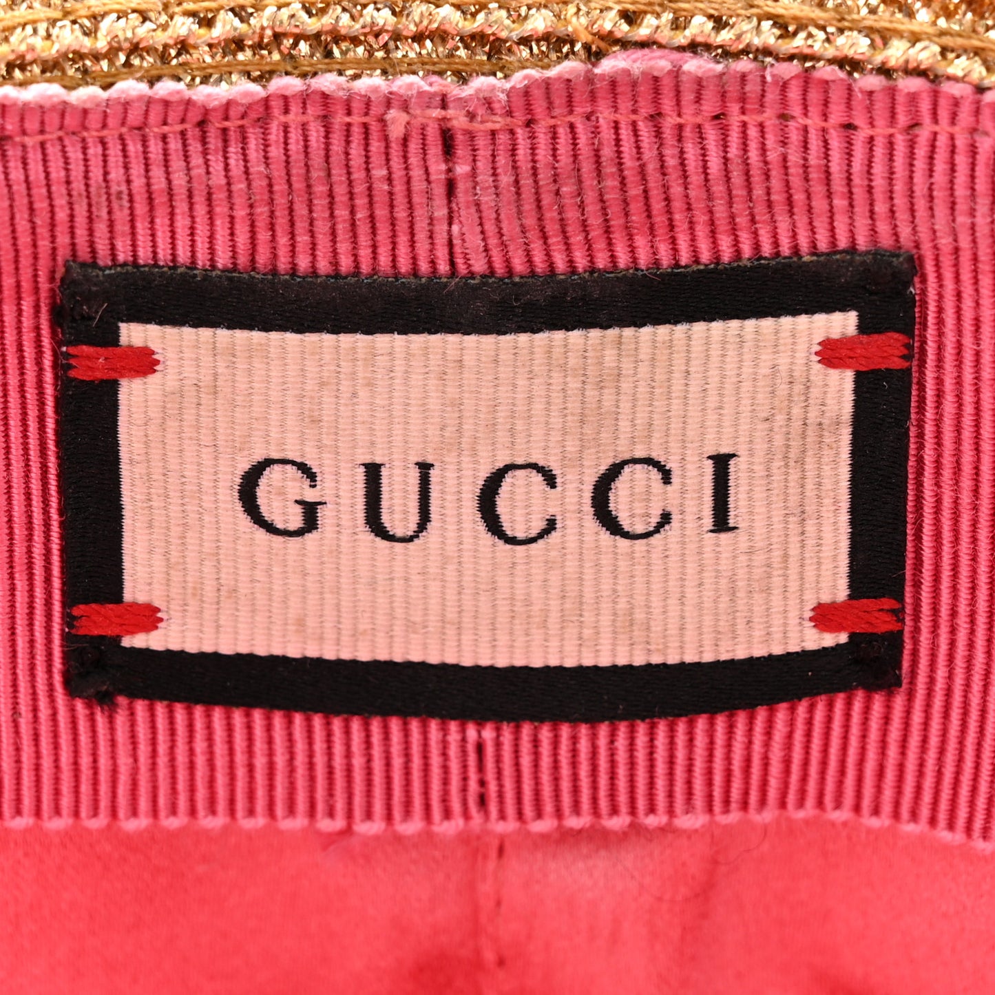 Glittered Straw Grosgrain Wide Brim Hat L Gold Black
