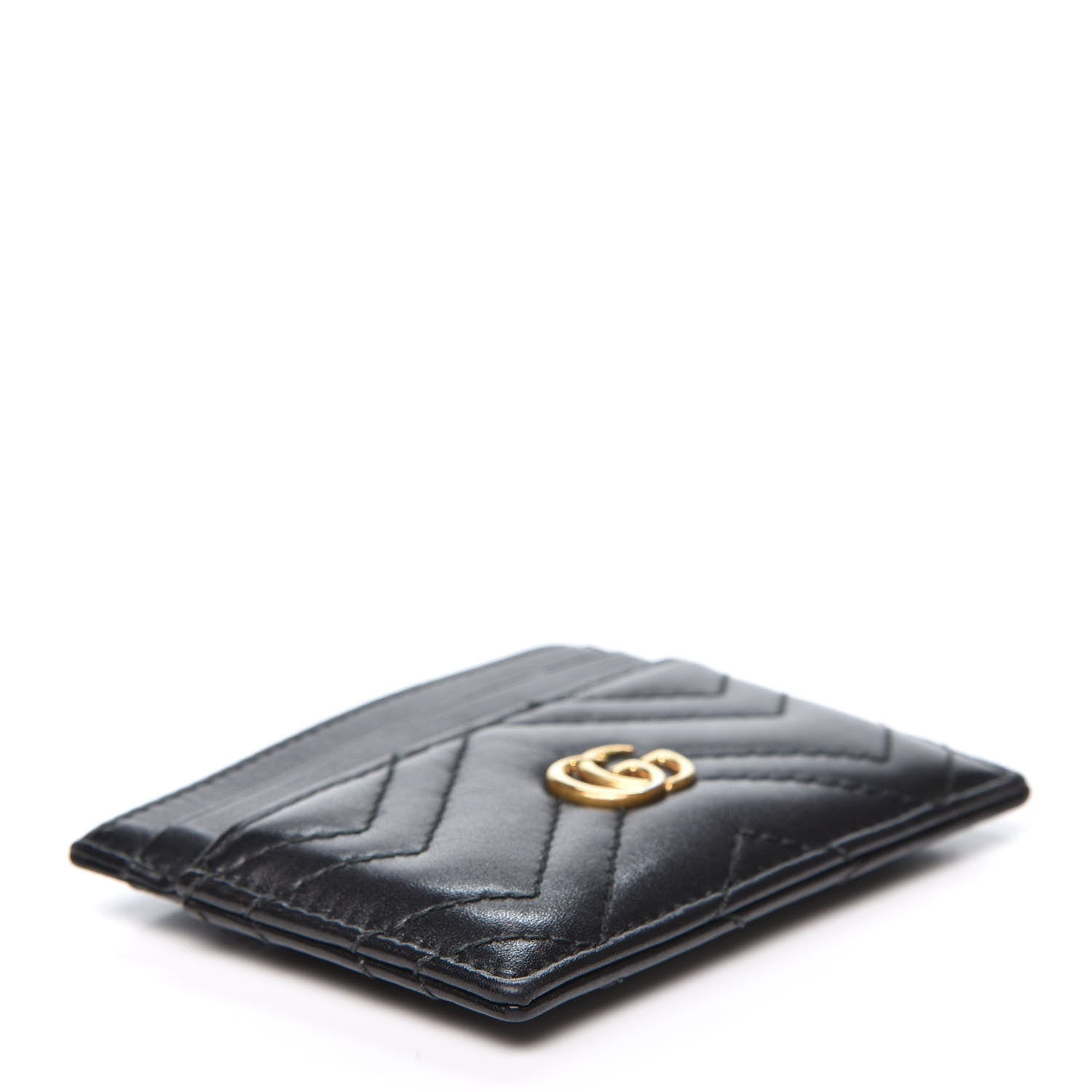 Gucci Calfskin Matelasse GG Marmont Card Holder Black 3 of 8