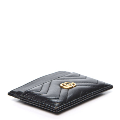 Gucci Calfskin Matelasse GG Marmont Card Holder Black 3 of 8