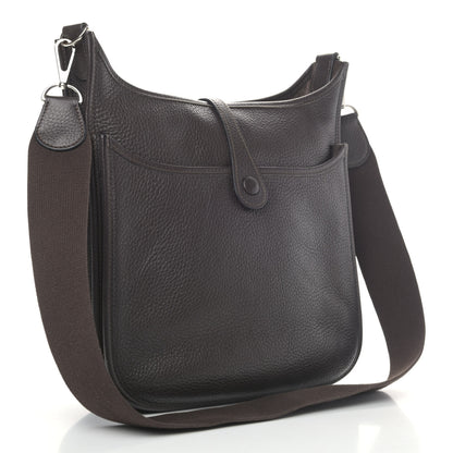 Hermes Taurillon Clemence Evelyne II PM Chocolate 2 of 6