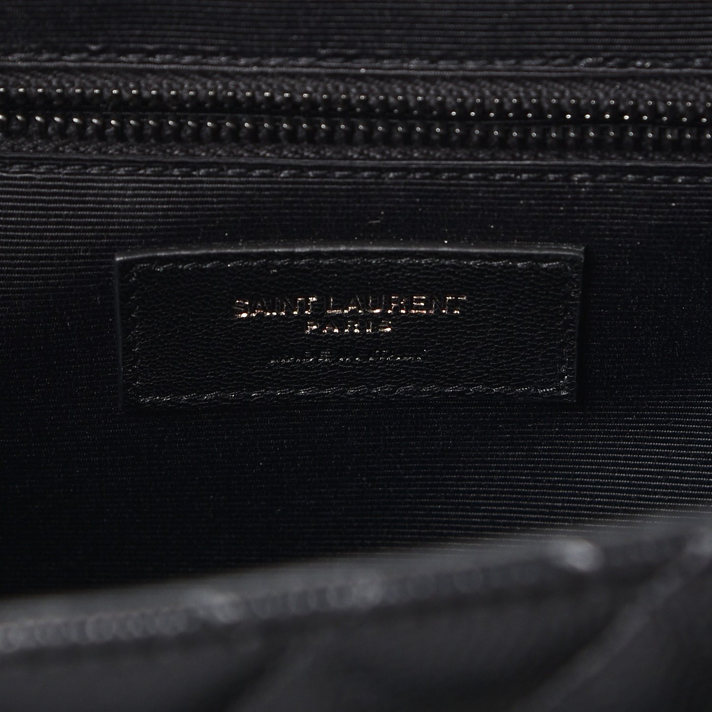 Grain De Poudre Textured Mixed Matelasse Large Triquilt Monogram Satchel Black