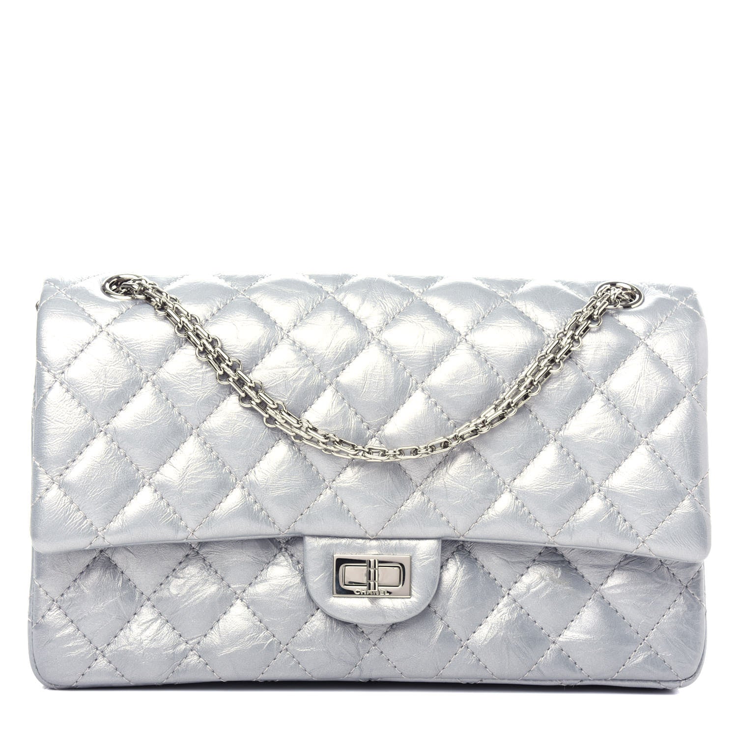 Chanel Metallic Aged Calfskin Quilted 2.55 Reissue 226 Flap Silver 1 of 11