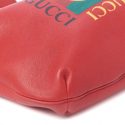 Gucci Grained Calfskin Logo Half Moon Hobo Red 6 of 9