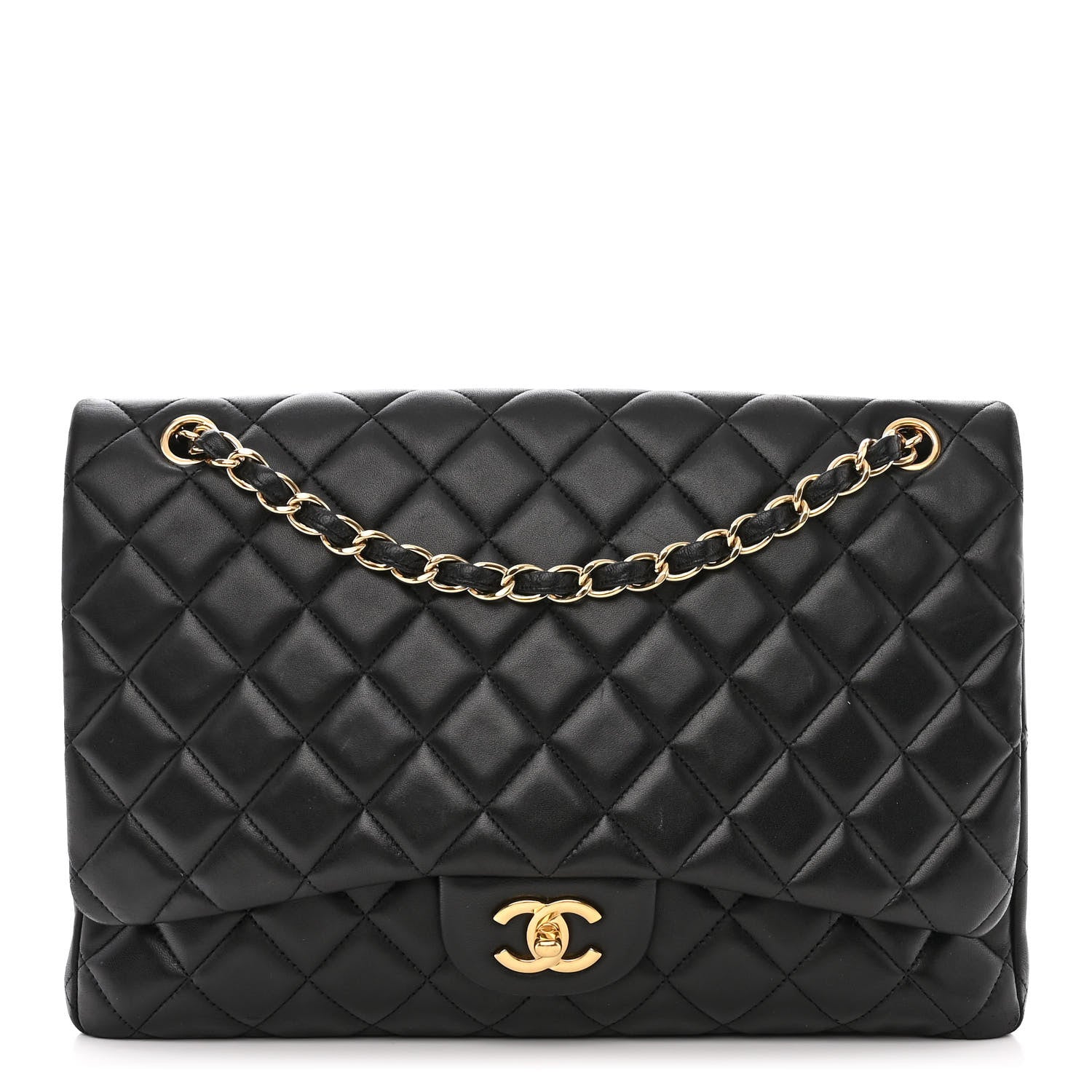 Chanel Lambskin Quilted Maxi Single Flap Black 1 of 13